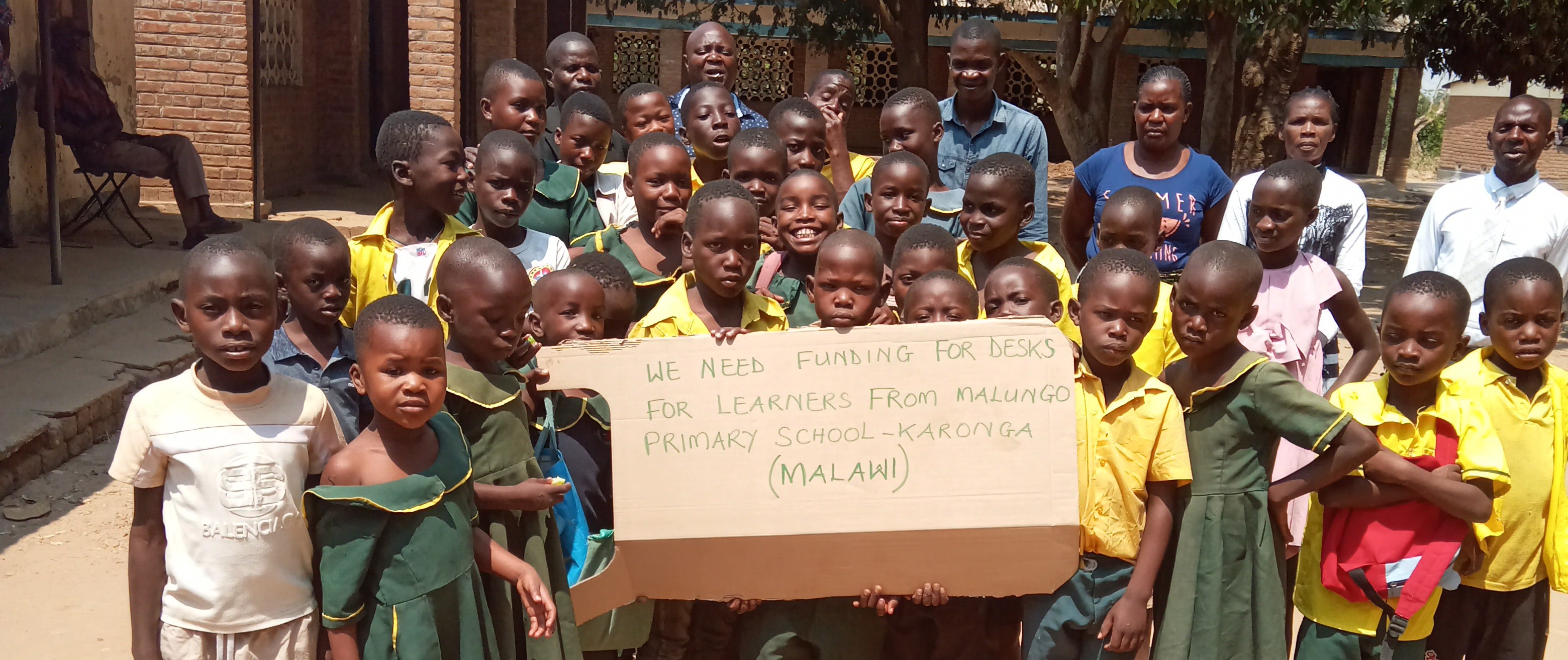 Raising funds for shared desks at Malungo Primary School - Karonga Malawi